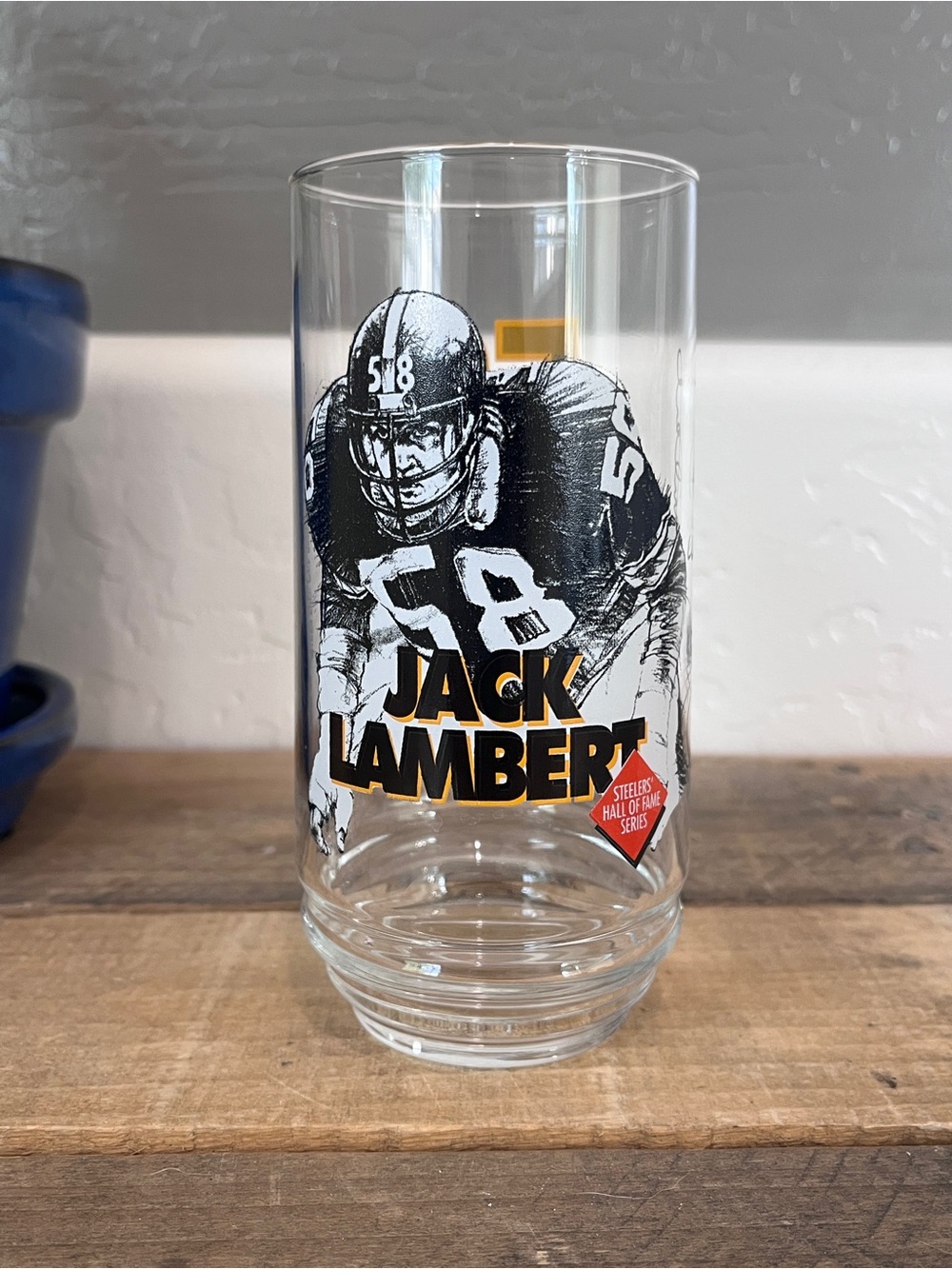 Vintage 1996 Pittsburgh Steelers Jack Lambert Eat'n Park Glass HOF Series - Picture 1 of 5